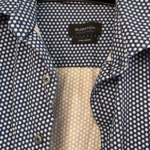 BUGATCHI Men's Ooohcotton 8-Way Stretch Sport Shirt Ooohcotton - Picture 2 of 2